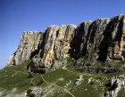 Mount Arbel, aerial close up of cliffs from North West, Israel