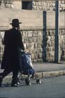 Jewish man with pushchair, Jerusalem, Israel