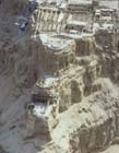 Masada, Herods Palace from the north, aerial view, Israel