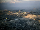 Israel, Jerusalem, aerial view from the south west, City of David in the foreground,  Mount of Olives and Tower of the Ascension beyond