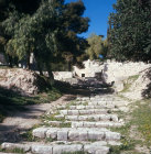 Israel, Jerusalem, ancient stepped street in the grounds of St Peters in Gallicantu leading from Caiaphas