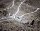 Israel, Gezer, aerial view of standing stones near the High Place 1800 BC