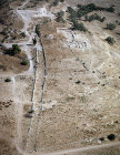 Tel Gath, aerial view of road leading up to ruins, Israel