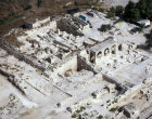 Fortress and church in Northern complex, aerial, Bet Guvrin, Israel