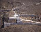 Assyrian siege ramp and gate house, aerial view, Lachish, Israel