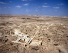 Israel, Shivta, ancient city in the Negev, aerial view of city from the south