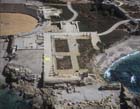 Caesarea, aerial close-up of the promontory palace, Israel