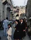 Israel, Jerusalem,  Palm Sunday Procession entering St Annes Church