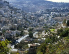 Israel, Jerusalem, looking south down the Kidron Valley to the Village of Silwan