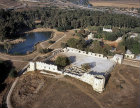 Israel, Aphek-Antipatris, aerial view of 16th century Ottoman fort