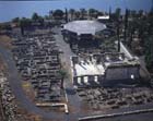 Capernaum, the synagogue, 4th century AD and St Peters House, 1st century BC - 4th century AD, aerial view, Israel 