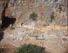 Recent excavations in front of sacred niches, aerial view, Caesarea Philippi (Banias),  Israel