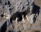 Nahal Amud,  the Shuqbah Cave with stalagmites, aerial, Galilee, Israel