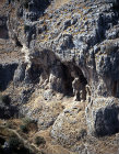 Cave with stalagmites, Nahal Amud, aerial view, Galilee, Israel