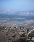 Belvoir Crusader Fortress, 12th century, aerial view looking east over the Jordan valley, Israel