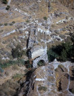 Israel, Beth Shean, aerial view of the ancient bridge on the east side of the Tel