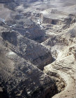 Wadi Qilt, aerial view looking west towards St Georges Monastery, Judean desert,  Israel