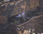 Monastery at the west end of Wadi Qilt, aerial view, Israel