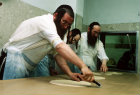 Israel Jerusalem Ultra-Orthodox Jews make Matza for Pesach  Passover Festival