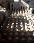 Israel Beth Shean, floor columns of hypocaust, western bathhouse