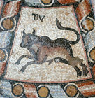 Israel Hammath south of Tiberias Taurus from a 4th century mosaic of the signs of the zodiac in the synagogue