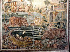 Nile scene, crocodile and hippopotami, third century National Roman Museum, Palazzo Massimo, Rome, Italy