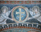 Italy, Ravenna detail of mosaic on the north wall of the Presbytery San Vitale 6th century Byzantine mosaic
