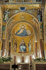 Christ Pantocrator, apse of Palatine Chapel, palace of the Norman kings of Sicily, built by Roger II, Palermo, Sicily, Italy