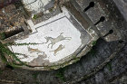 Animals and bird mosaic with latrines, fourth century Roman Villa del Casale, near Piazza Armerina, Sicily, Italy