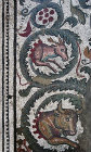 Mosaic frieze of bull and deer, fourth century Roman Villa del Casale, near Piazza Armerina, Sicily, Italy