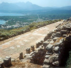 View south westwards with south section of decumanus in foreground, Solunto, Sicily, Italy