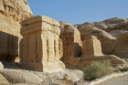 Two of three Djinn blocks in Bab as-Siq, tower tombs, 2nd century  BC or earlier, Petra, Jordan
