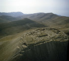 Machaerus, aerial view of mountain top fortress rebuilt by Herod the Great, site of John the Baptist