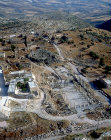 Octagonal church with west theatre in background, Umm Qais, Jordan