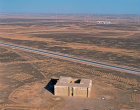 Qasr al-Kharaneh, Ummayad desert residence, c.711 AD built in order to maintain contact with the desert tribes, aerial, Jordan