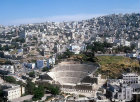Roman theatre and modern city, Amman, Jordan
