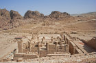 Great Temple (or royal building), seen from South, Ist century BC-2C AD, with Temple of Winged Lions on slope opposite, Petra, Jordan