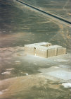 Qasr al-Kharanah, eighth century Umayyad palace, aerial photograph, Jordan