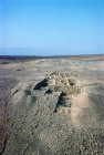 Pella, excavations on ancient tel, aerial photograph, Jordan