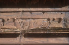 Carving of shields on triclinium façade, detail, Mughar-an-Nasara, Petra, Jordan