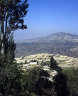 Flat-roofed mountain-top village above Wadi Arabah, Dana, Jordan