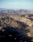 Mountains north of Petra from Beidha to Jabel Haroun, aerial photograph, Jordan