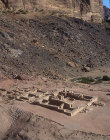 Nabatean temple, aerial photograph, Wadi Rum, Jordan