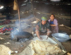 Bedouin woman making bread, Jordan