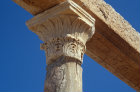 Libya Leptis Magna detail of Corinthian capital with acanthus and palm leaves, near market place