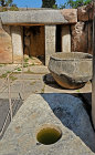 Tarxien, middle temple courtyard with large stone basin, neolithic, Malta