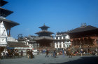 Vishnu Temple left and Shiva Parvati Temple right, Kathmandu, Nepal