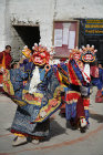 Traditional masked dancers, Tiji Festival, Lomanthang, Upper Mustang, Nepal