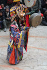 Drummers in traditional costume, Tiji Festival, Lomanthang, Upper Mustang, Nepal