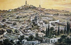 Mount of Olives and Russian Church, Garden of Gethsemane in the foreground, circa 1900, Jerusalem, Palestine